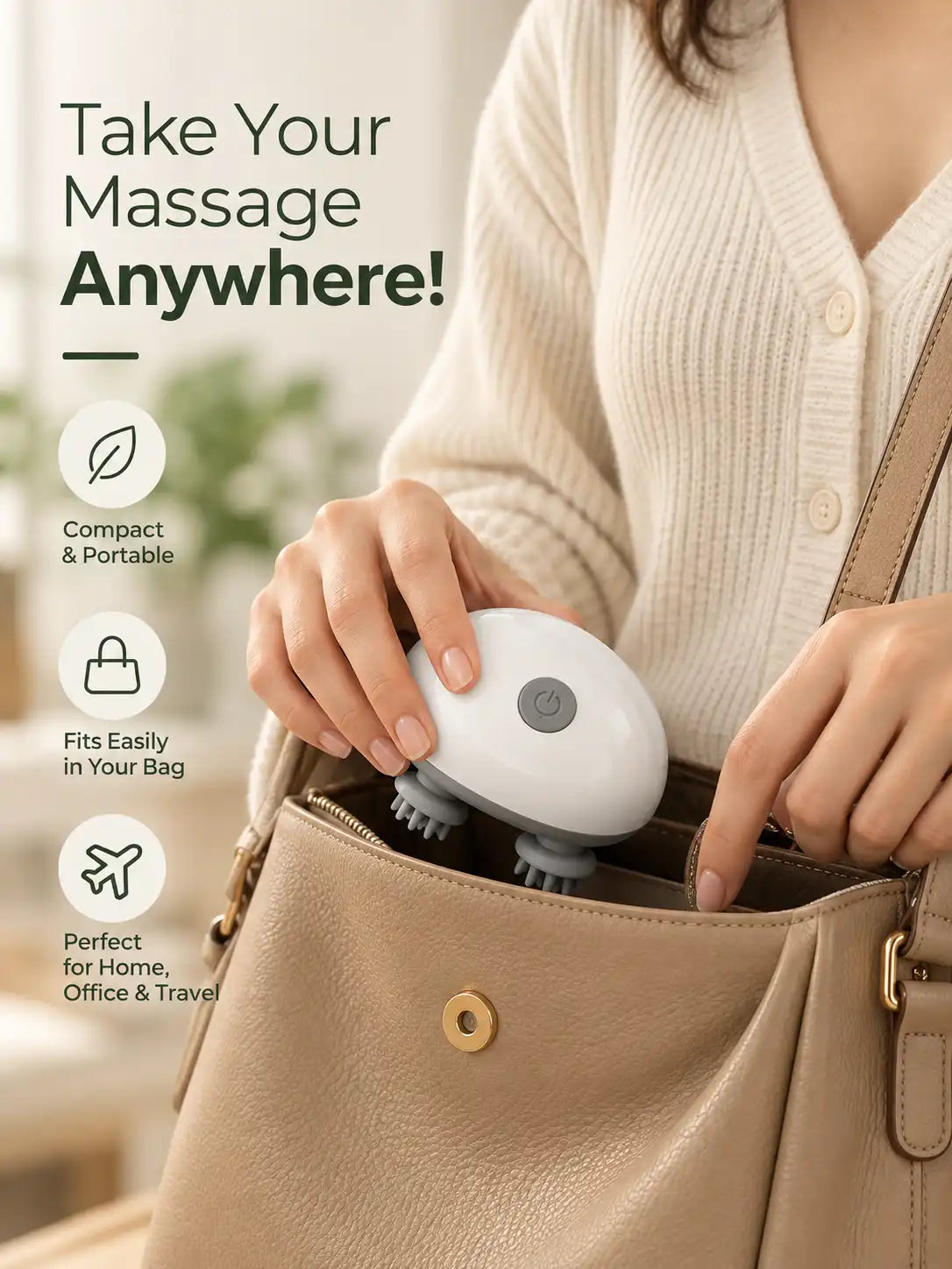 Blueidea Electric Scalp & Body Massager – Head Massager for Scalp, Hair & Body