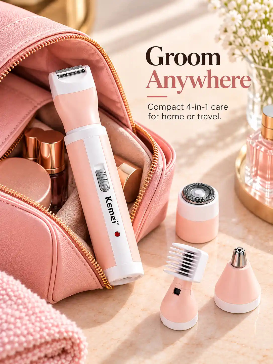 Kemei 4-in-1 Women's Grooming & Shaver Kit