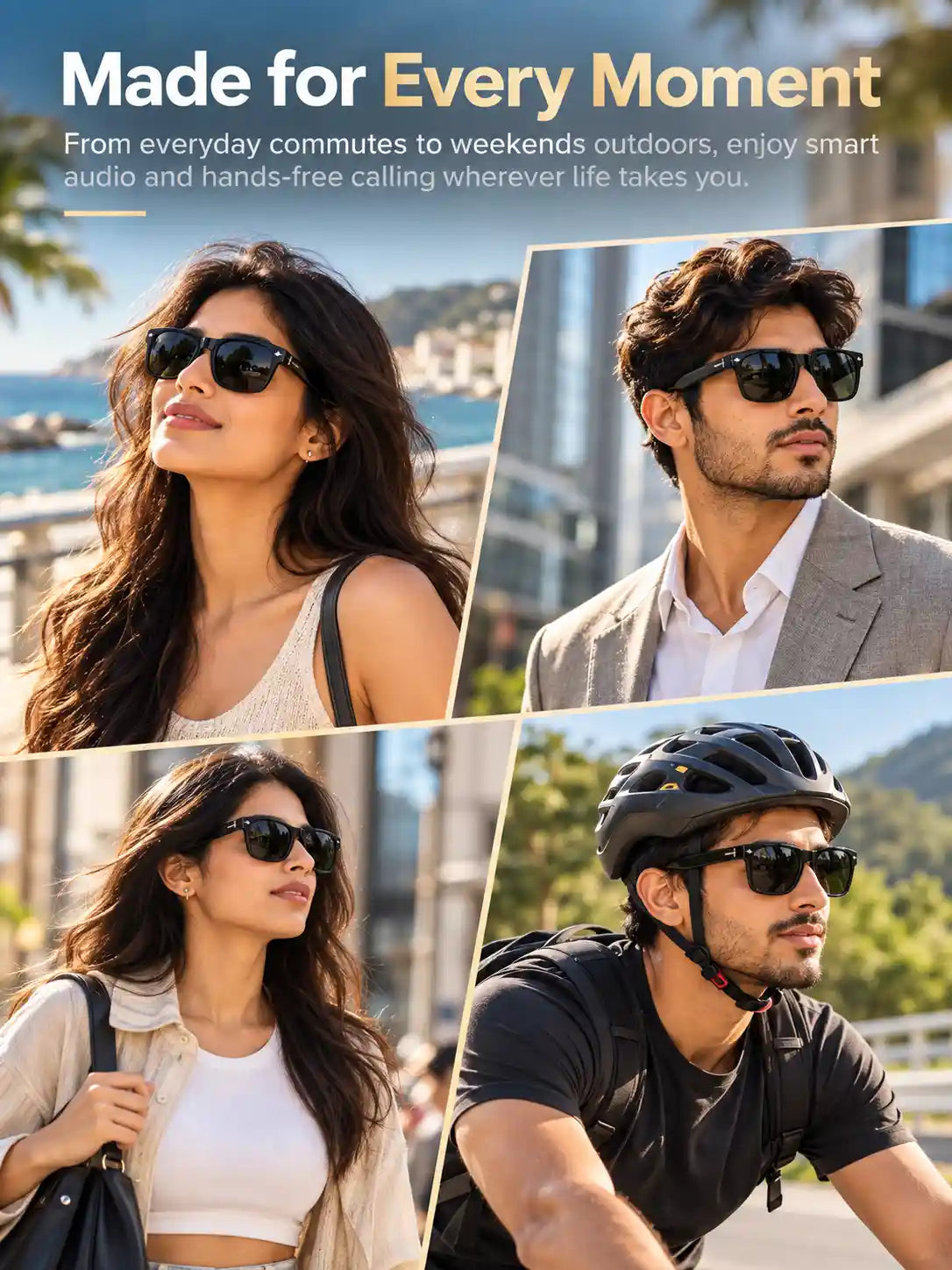 Smart Bluetooth Audio Glasses – Hands-Free Calling & Touch Control