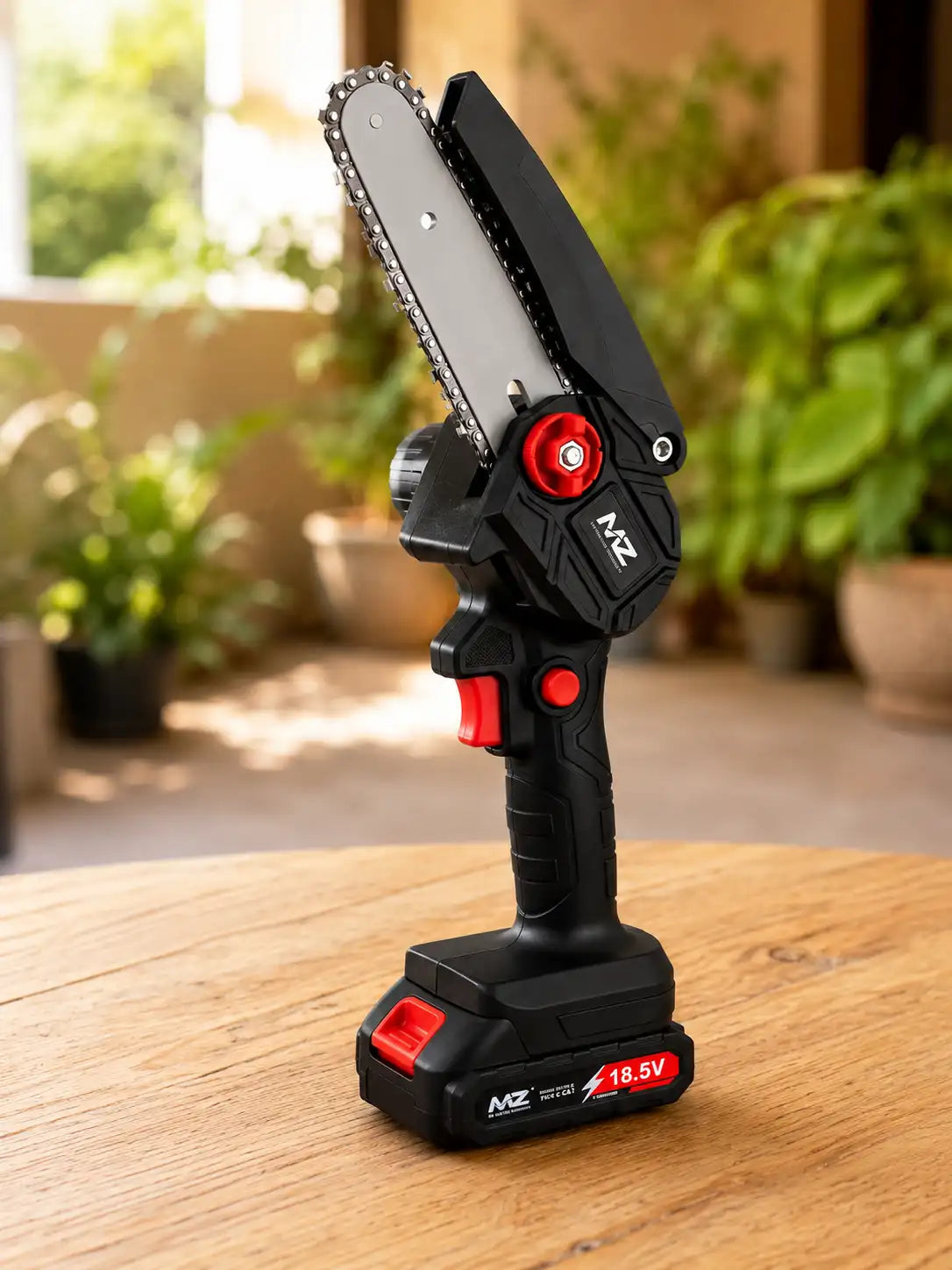 MZ CS72 6 Inch Cordless Mini Chainsaw with 18.5V Battery and Carry Case