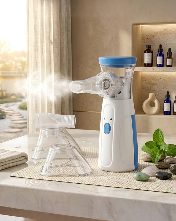 Portable Mesh Nebulizer for Adults & Kids, Mini Handheld Ultrasonic Inhaler, Low-Noise Steam Vaporizer for Home & Travel