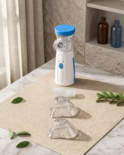 Portable Mesh Nebulizer for Adults & Kids, Mini Handheld Ultrasonic Inhaler, Low-Noise Steam Vaporizer for Home & Travel