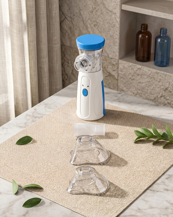 Portable Mesh Nebulizer for Adults & Kids, Mini Handheld Ultrasonic Inhaler, Low-Noise Steam Vaporizer for Home & Travel