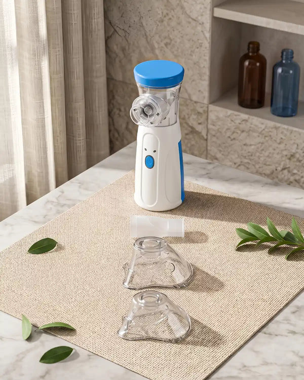 Portable Mesh Nebulizer for Adults & Kids, Mini Handheld Ultrasonic Inhaler, Low-Noise Steam Vaporizer for Home & Travel