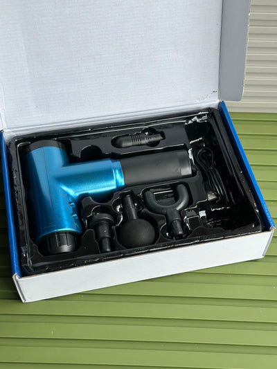 Massage Gun Physio Gun Portable 6 Speed Muscle Sports Deep Tissue Vibration Percution Therapy with 4 Head With 2000 Mah Battery