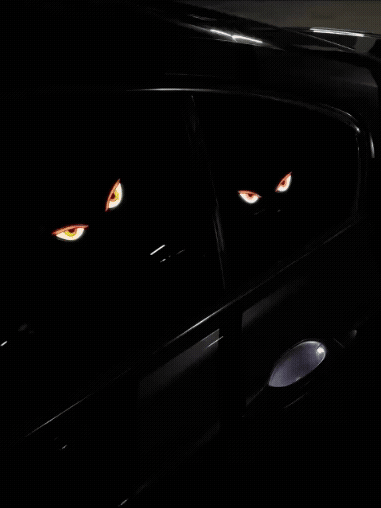 LED Light Up Car Window Sticker, Glowing Eyes Decal, Solar and USB-C Powered, Assorted Designs
