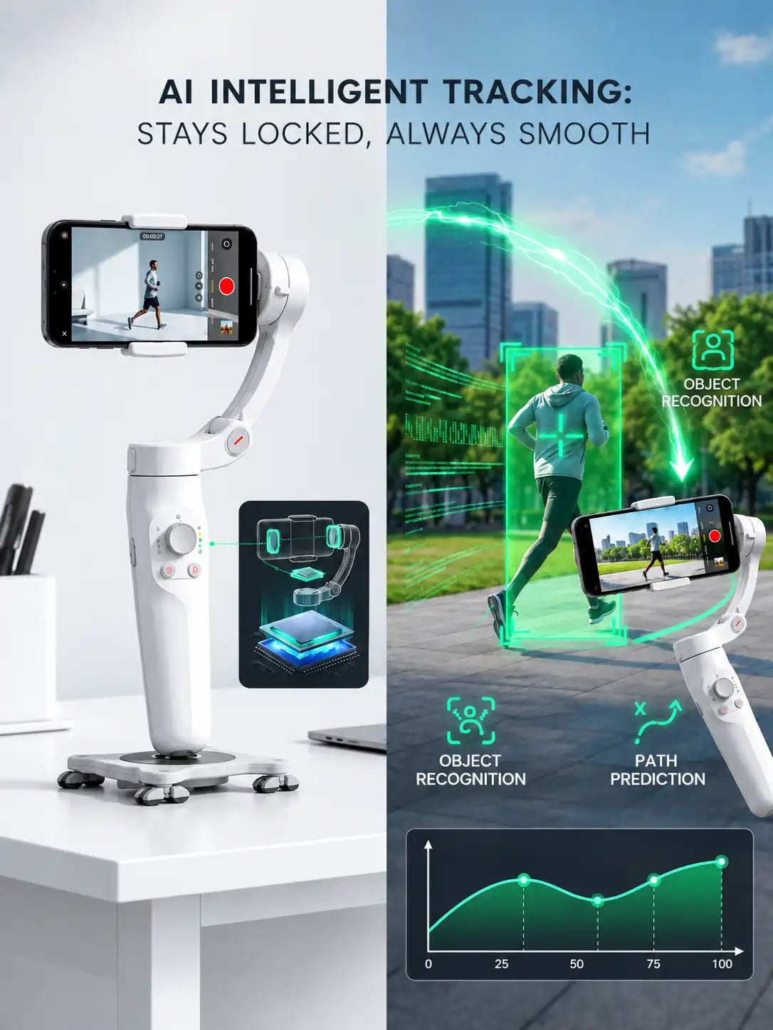 M1 3-Axis Smartphone Gimbal Stabilizer – Smooth & Stable Video