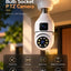 360° Dual-Lens Bulb Socket PTZ Security Camera