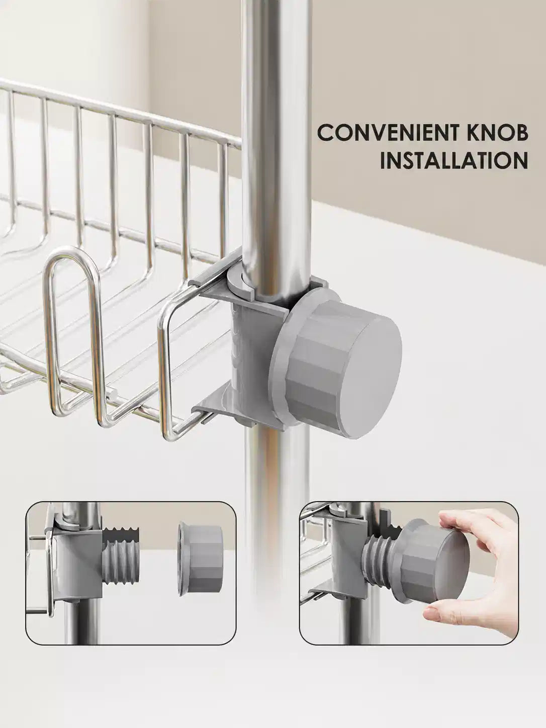 Stainless Steel Tap Rack, Faucet Sponge Holder with Clip-On Clamp, No Drilling, Silver