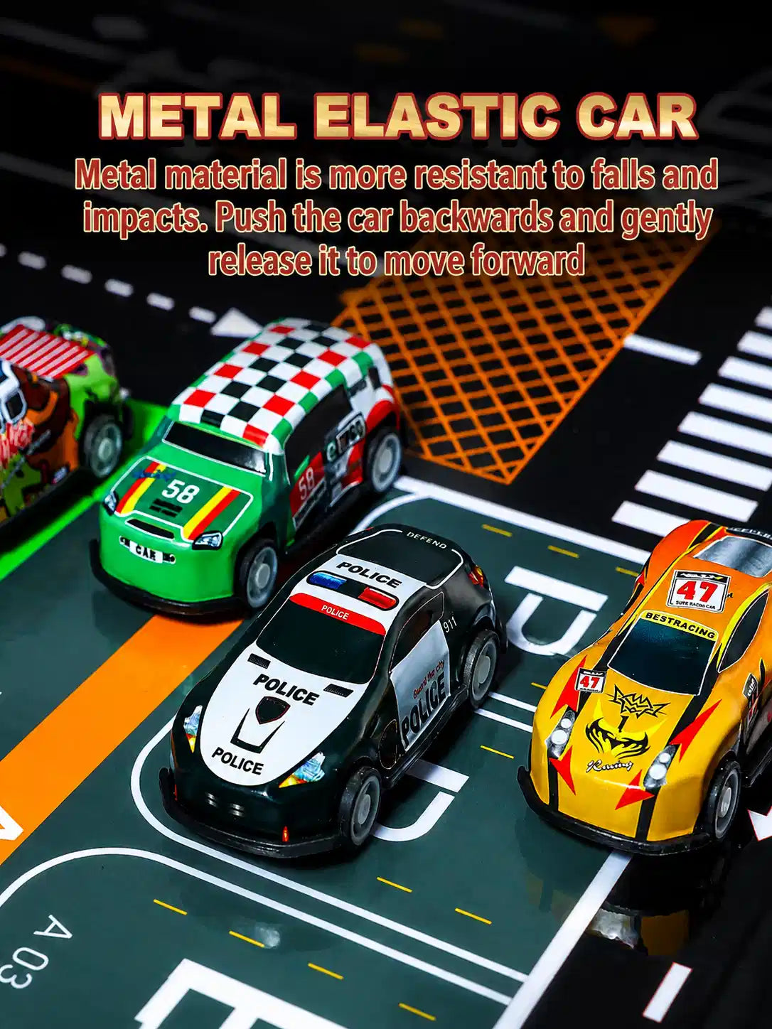 48 Pieces Alloy Pull Back Toy Cars Set for Kids, Mini Die-Cast Model Cars with Storage Case, Age 3+