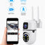 Dual Lens WiFi Security Camera, 1080P HD, Color Night Vision, Two Way Audio, App Control