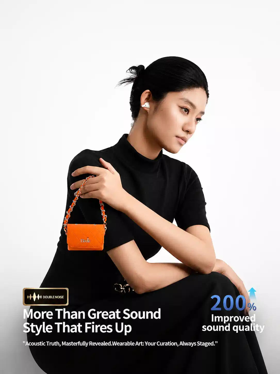 Q69 Ear Clip Wireless Earbuds, Bag Shape Case with Chain, Open Ear TWS, 72 Hours Total Playtime