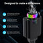 5 IN 1 Starlight Retractable Car Charger with Aroma Diffuser and Built-in USB-C and Lightning Cables for iPhone and Android