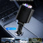 5 IN 1 Starlight Retractable Car Charger with Aroma Diffuser and Built-in USB-C and Lightning Cables for iPhone and Android