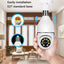 V380 WiFi Bulb Camera with 360° View and Night Vision for Home Security