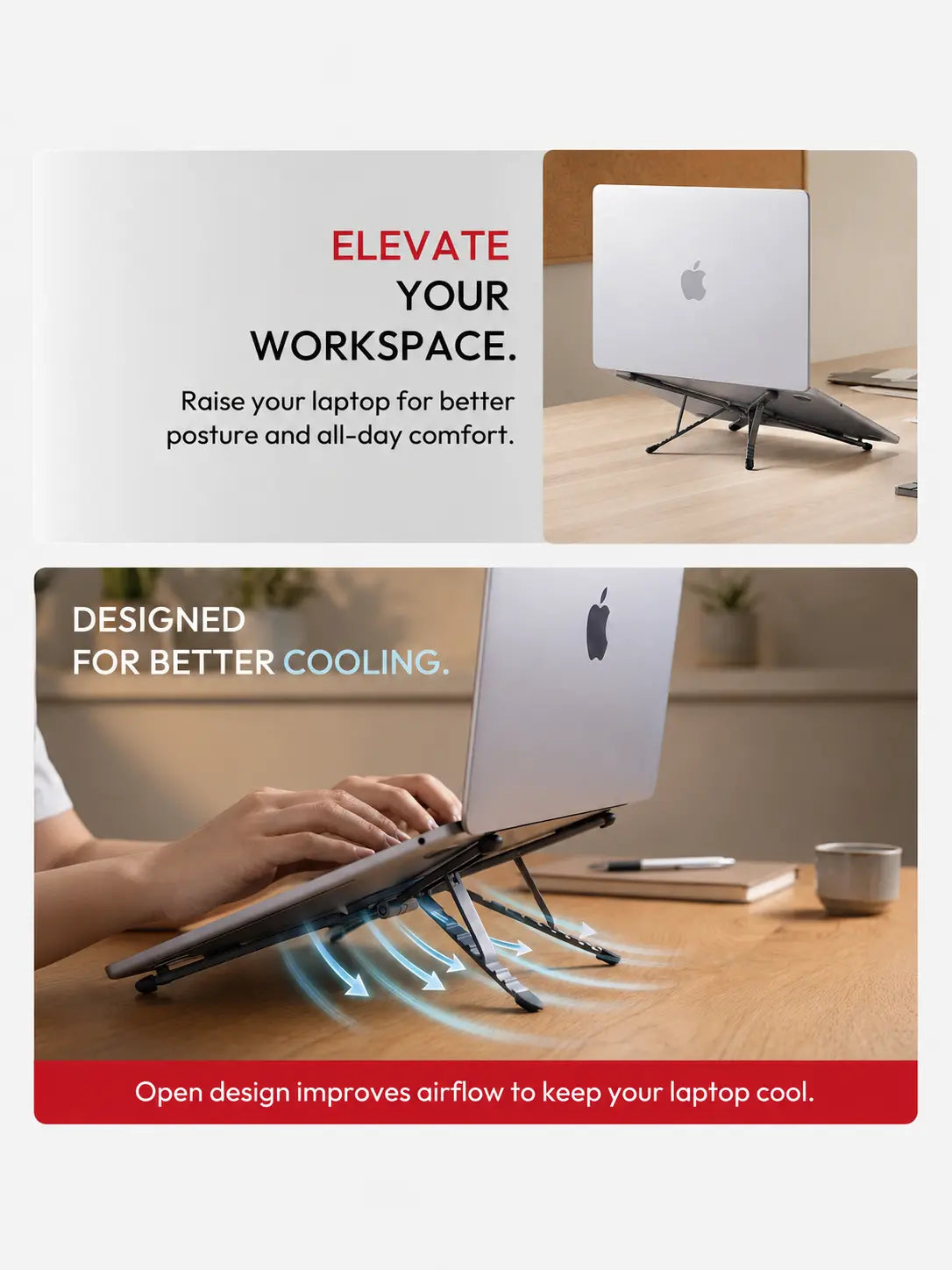 Foldable Aluminium Stand for Phone Tablet and Laptop, Magnetic Holder with Adjustable Height, Portable, Silver