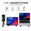Foldable Aluminium Stand for Phone Tablet and Laptop, Magnetic Holder with Adjustable Height, Portable, Silver