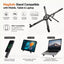 Foldable Aluminium Stand for Phone Tablet and Laptop, Magnetic Holder with Adjustable Height, Portable, Silver
