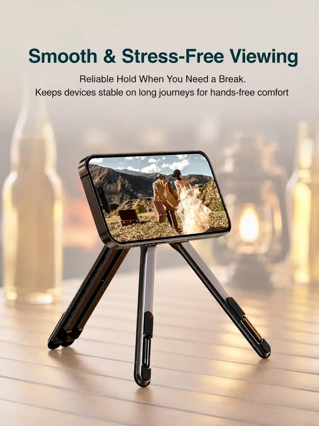 Foldable Aluminium Stand for Phone Tablet and Laptop, Magnetic Holder with Adjustable Height, Portable, Silver