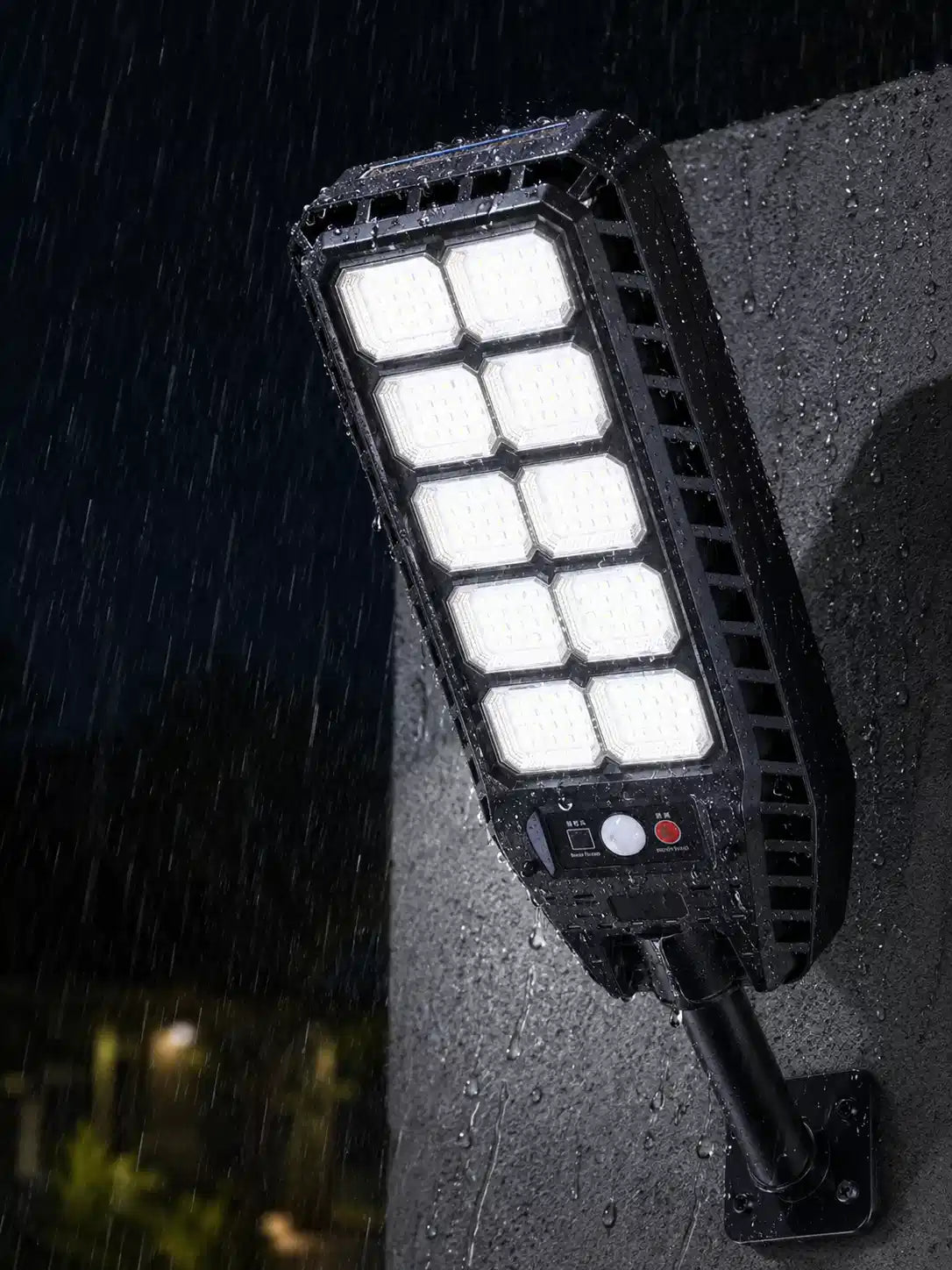 Solar LED Outdoor Light with Motion Sensor and Remote, 180 LEDs, IP65 Waterproof for Gate, Wall and Garden