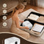 Portable Electric Clothes Dryer, Foldable Hot Air Drying Heater with Cover Bag, Timer, White