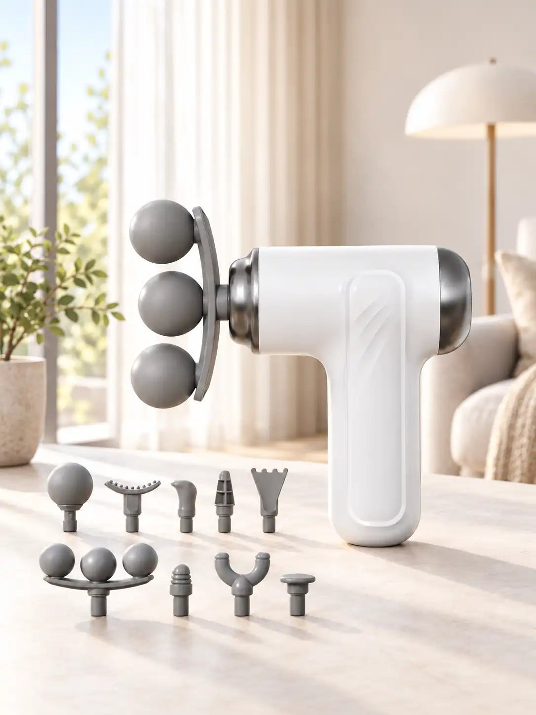 Maxtop Compact Power Massage Gun | Cordless Deep Tissue Body Massager with 9 Heads & 6 Speeds