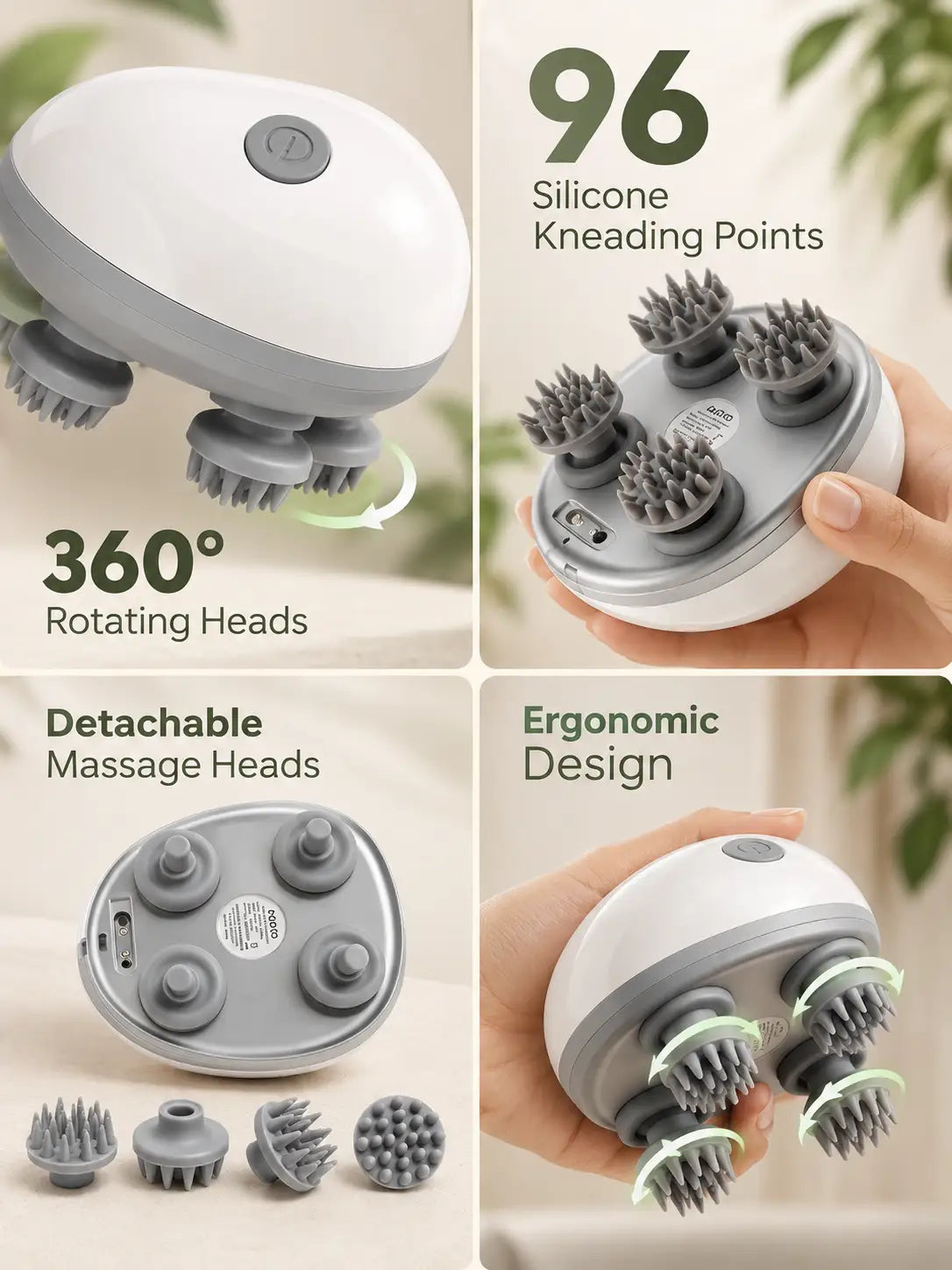 Blueidea Electric Scalp & Body Massager – Head Massager for Scalp, Hair & Body