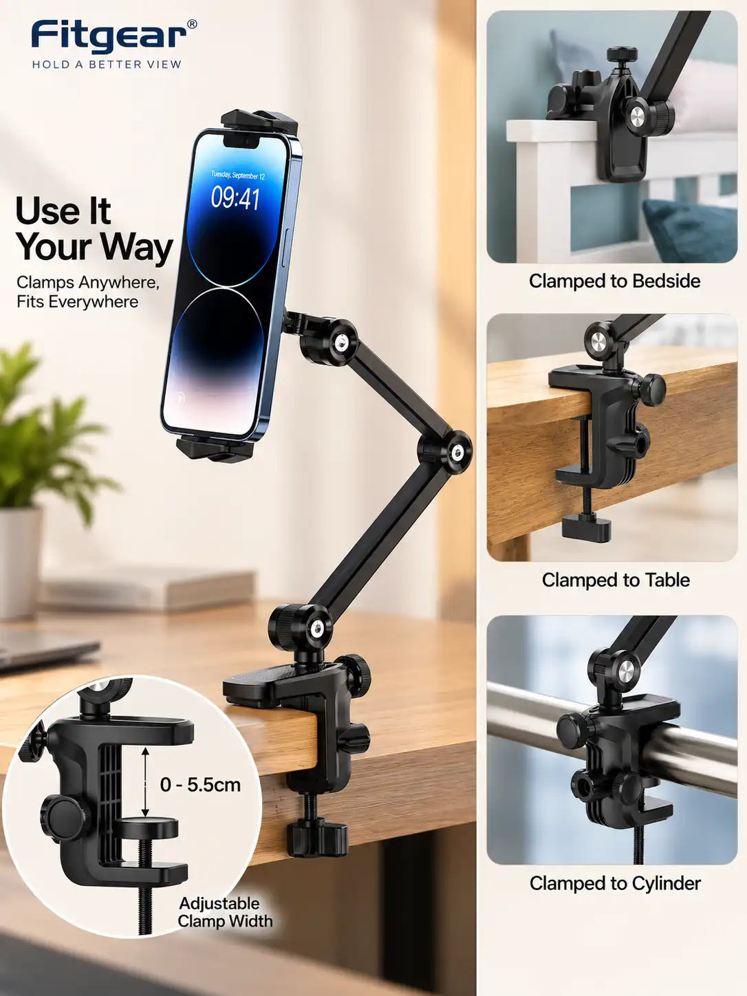 Fitgear FG-Y2 Adjustable Phone & Tablet Stand
