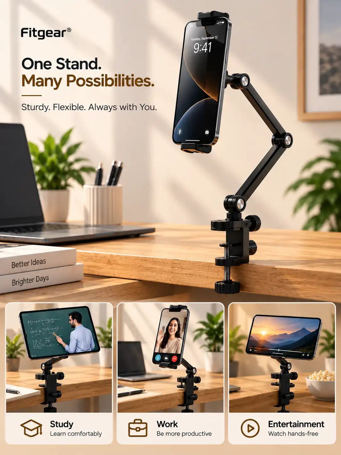 Fitgear FG-Y2 Adjustable Phone & Tablet Stand