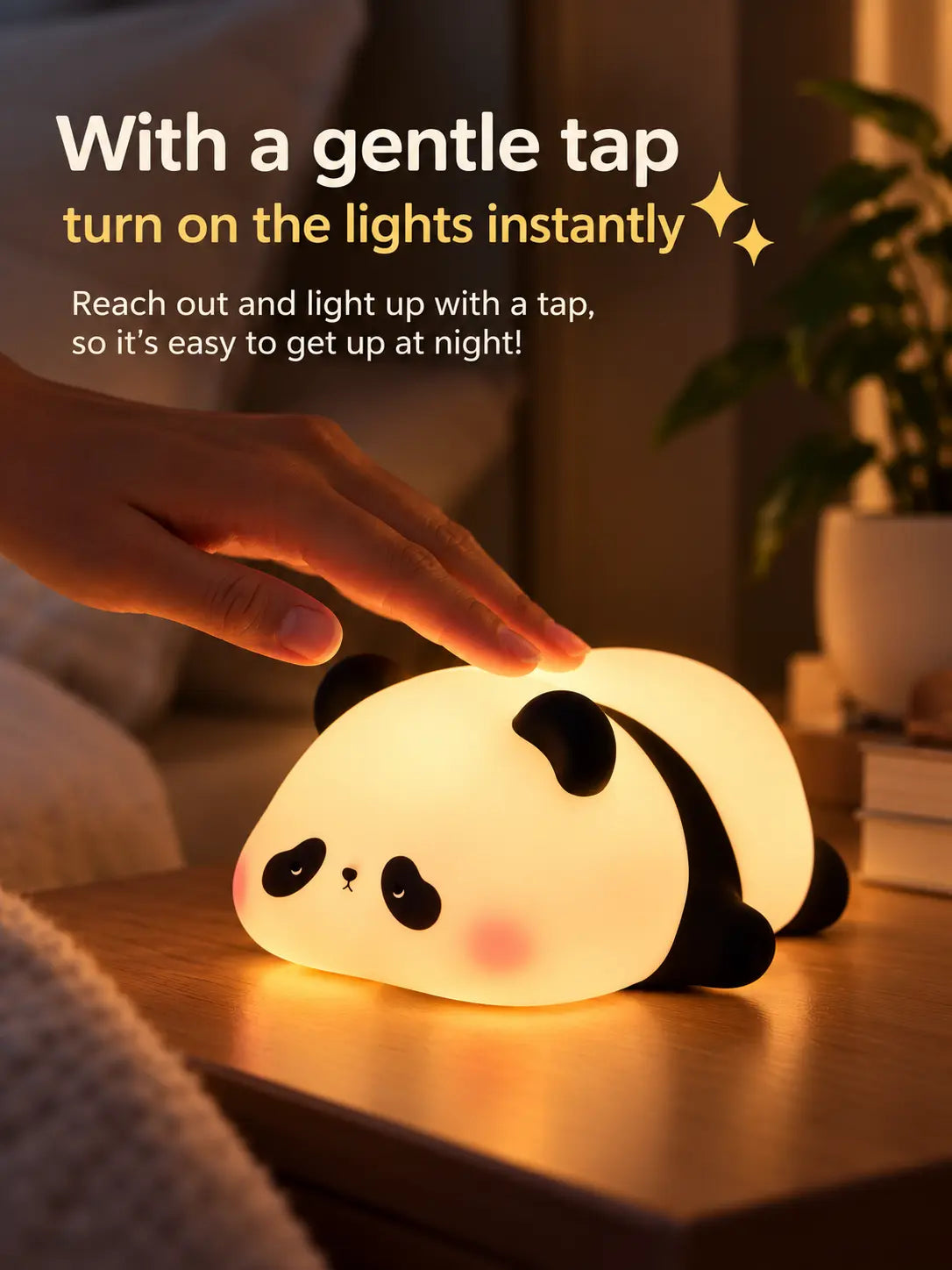 Cute Panda Night Light – Cozy LED Bedside Lamp
