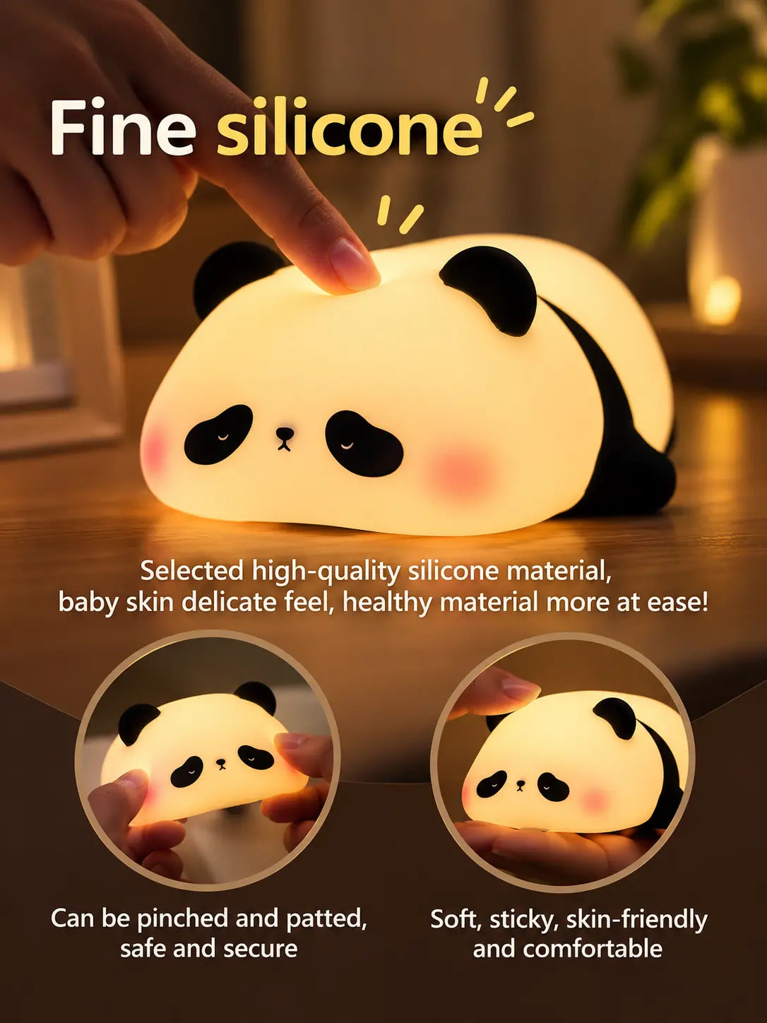 Cute Panda Night Light – Cozy LED Bedside Lamp
