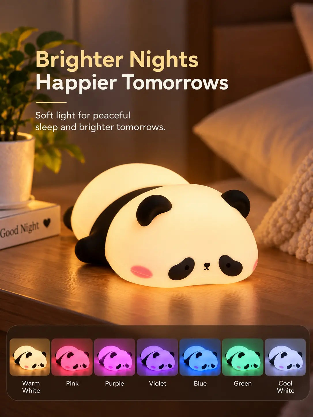 Cute Panda Night Light – Cozy LED Bedside Lamp