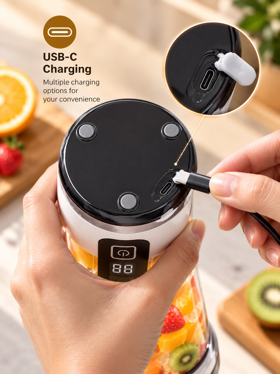 Hp-189 Smart Portable Dual-Purpose Juicing Cup (Rechargeable)