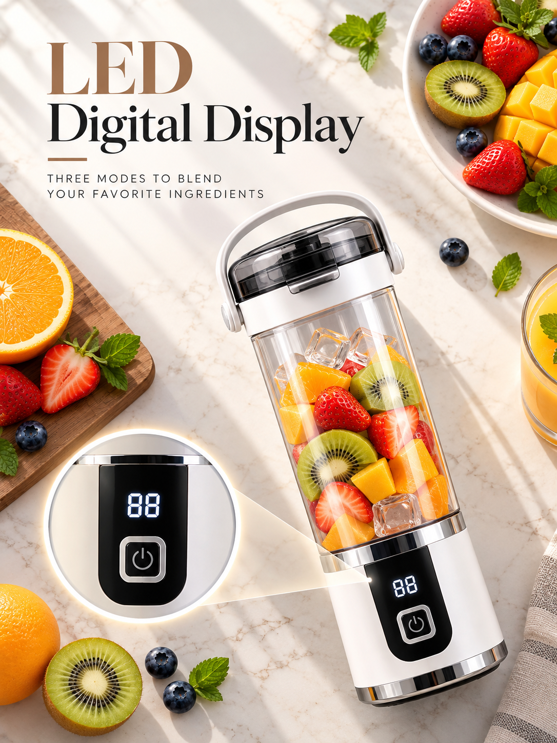 Hp-189 Smart Portable Dual-Purpose Juicing Cup (Rechargeable)