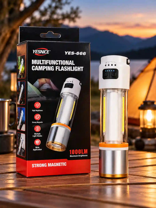YESNICE YES-666 Multifunctional Camping Flashlight – 1000LM Rechargeable LED Lantern