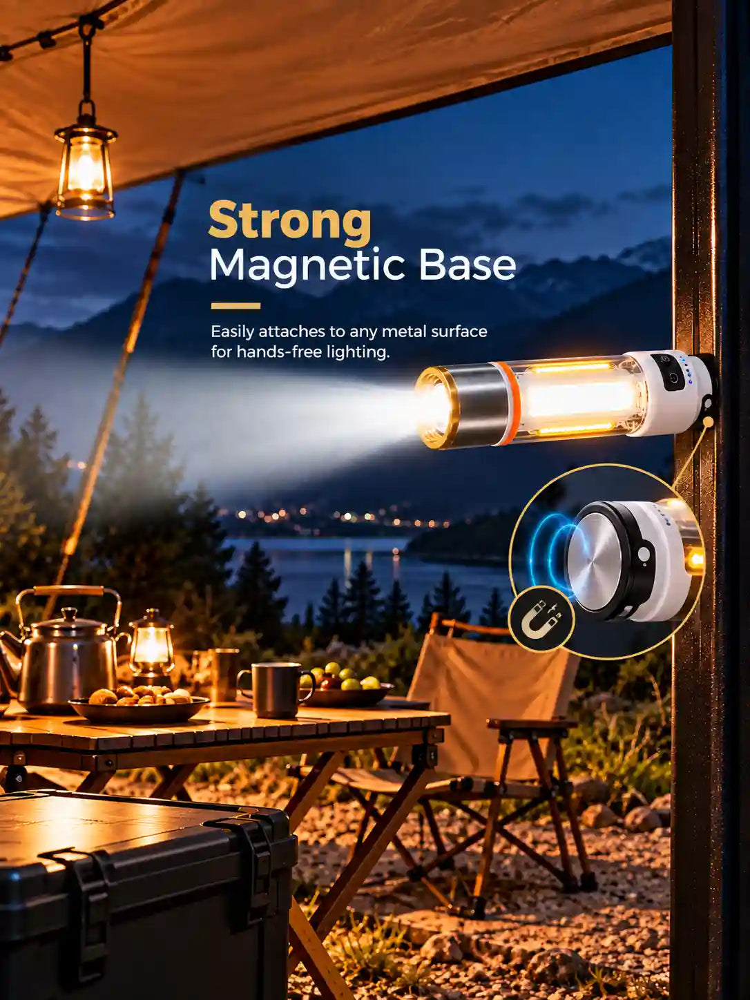 YESNICE YES-666 Multifunctional Camping Flashlight – 1000LM Rechargeable LED Lantern