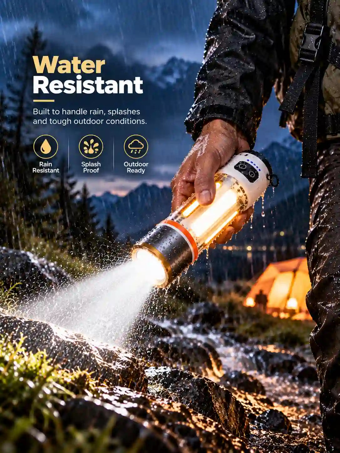 YESNICE YES-666 Multifunctional Camping Flashlight – 1000LM Rechargeable LED Lantern