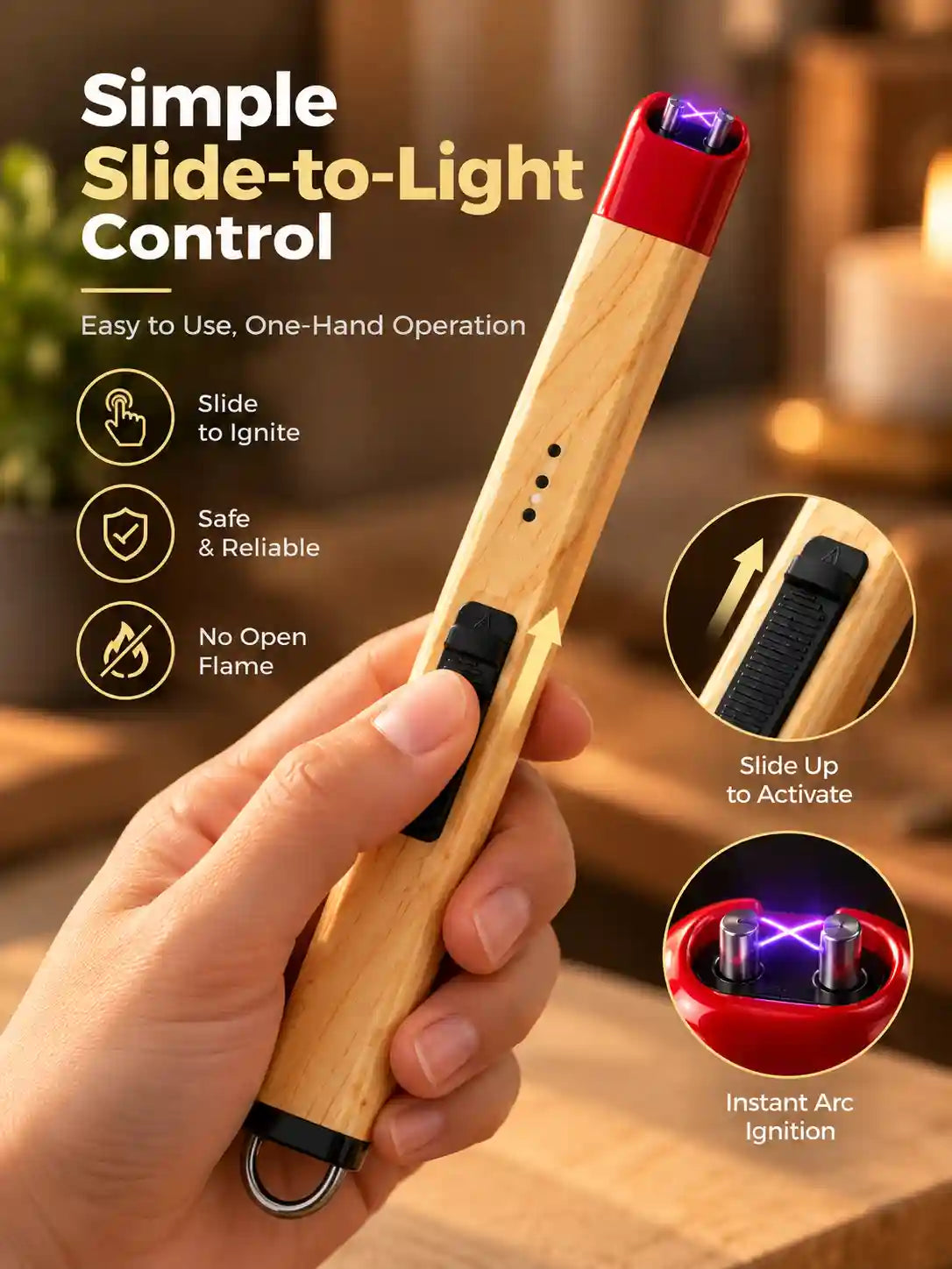 Rechargeable Electric Arc Lighter – Long Neck Windproof Ignition