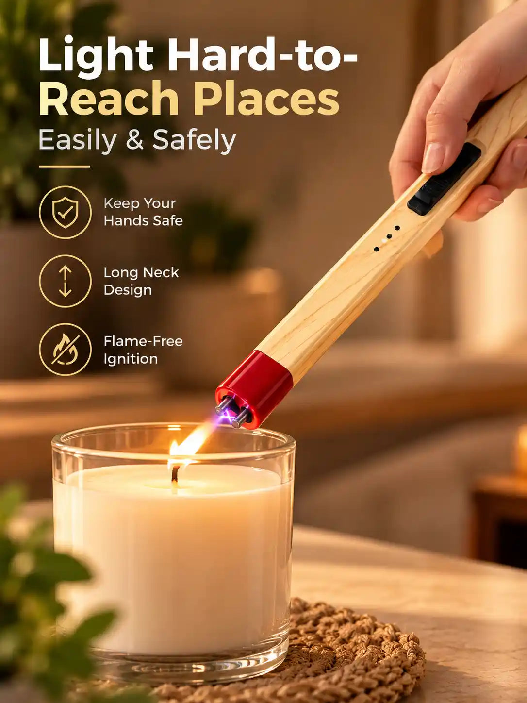 Rechargeable Electric Arc Lighter – Long Neck Windproof Ignition