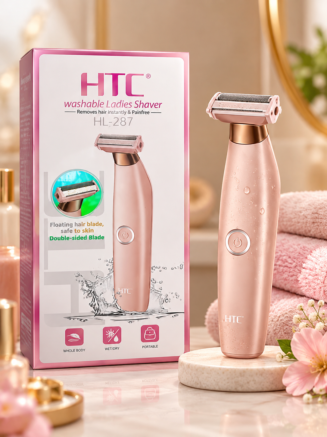 HTC Rechargeable Ladies Electric Shaver – Smooth & Gentle Hair Removal