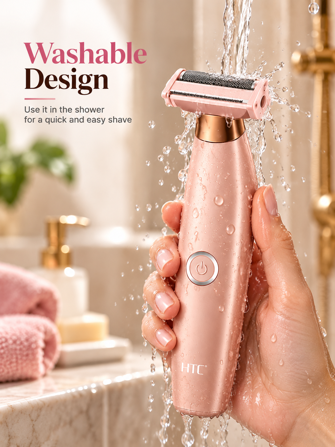 HTC Rechargeable Ladies Electric Shaver – Smooth & Gentle Hair Removal