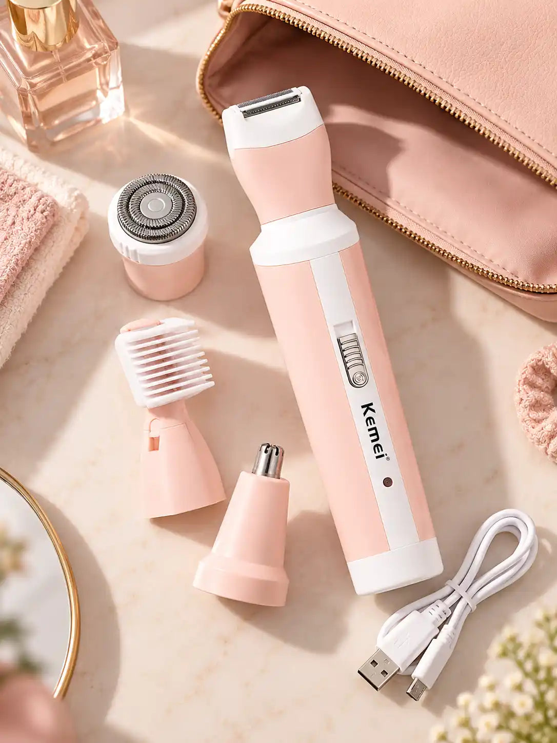 Kemei 4-in-1 Women's Grooming & Shaver Kit