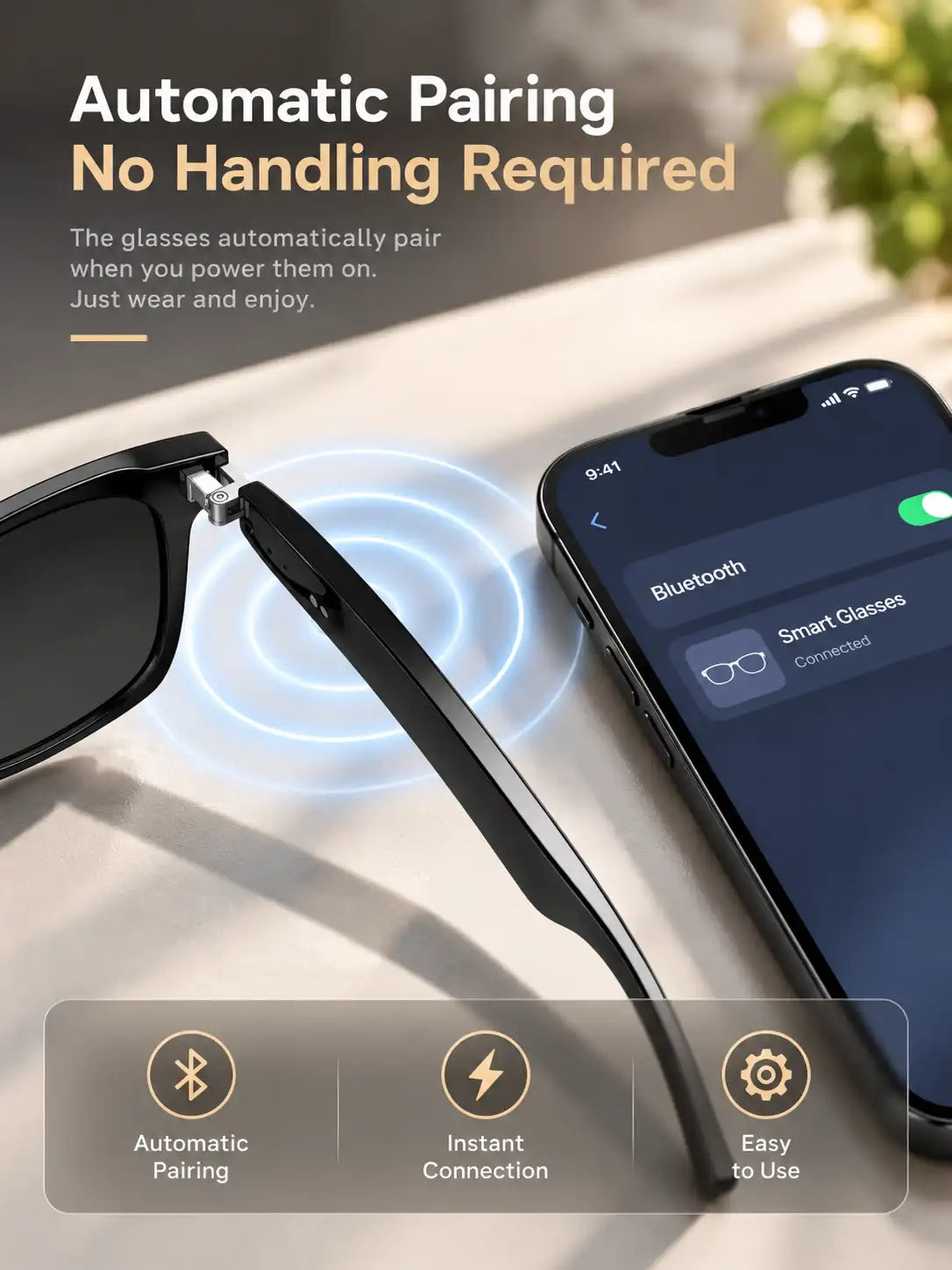 Smart Bluetooth Audio Glasses – Hands-Free Calling & Touch Control