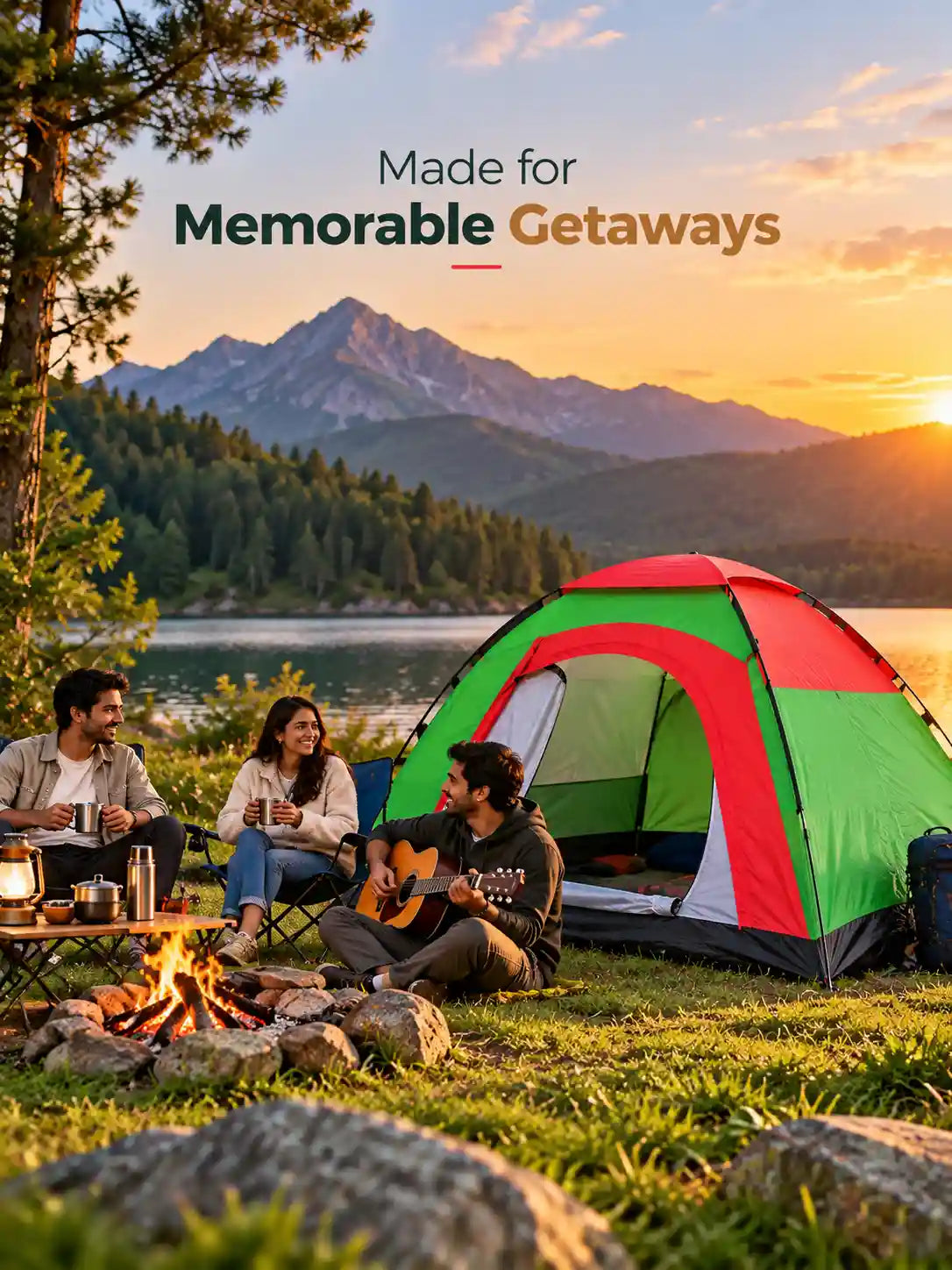 HY-1100 4-Person Portable Camping Tent