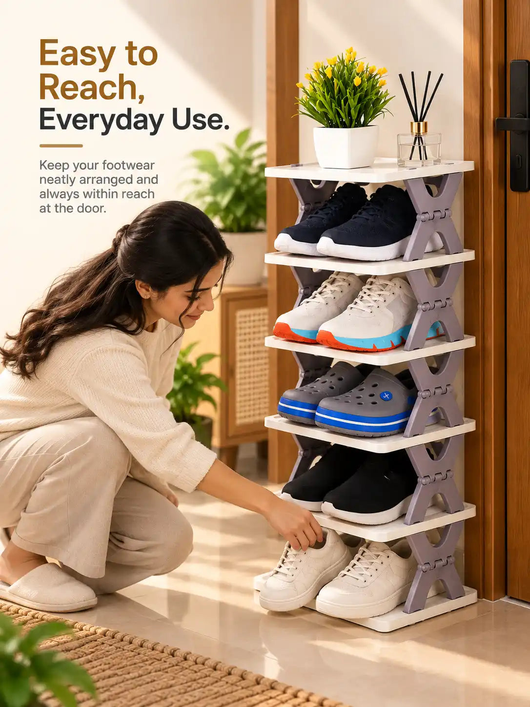 5-Layer Foldable Shoe Organizer Rack