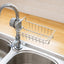 Stainless Steel Tap Rack, Faucet Sponge Holder with Clip-On Clamp, No Drilling, Silver