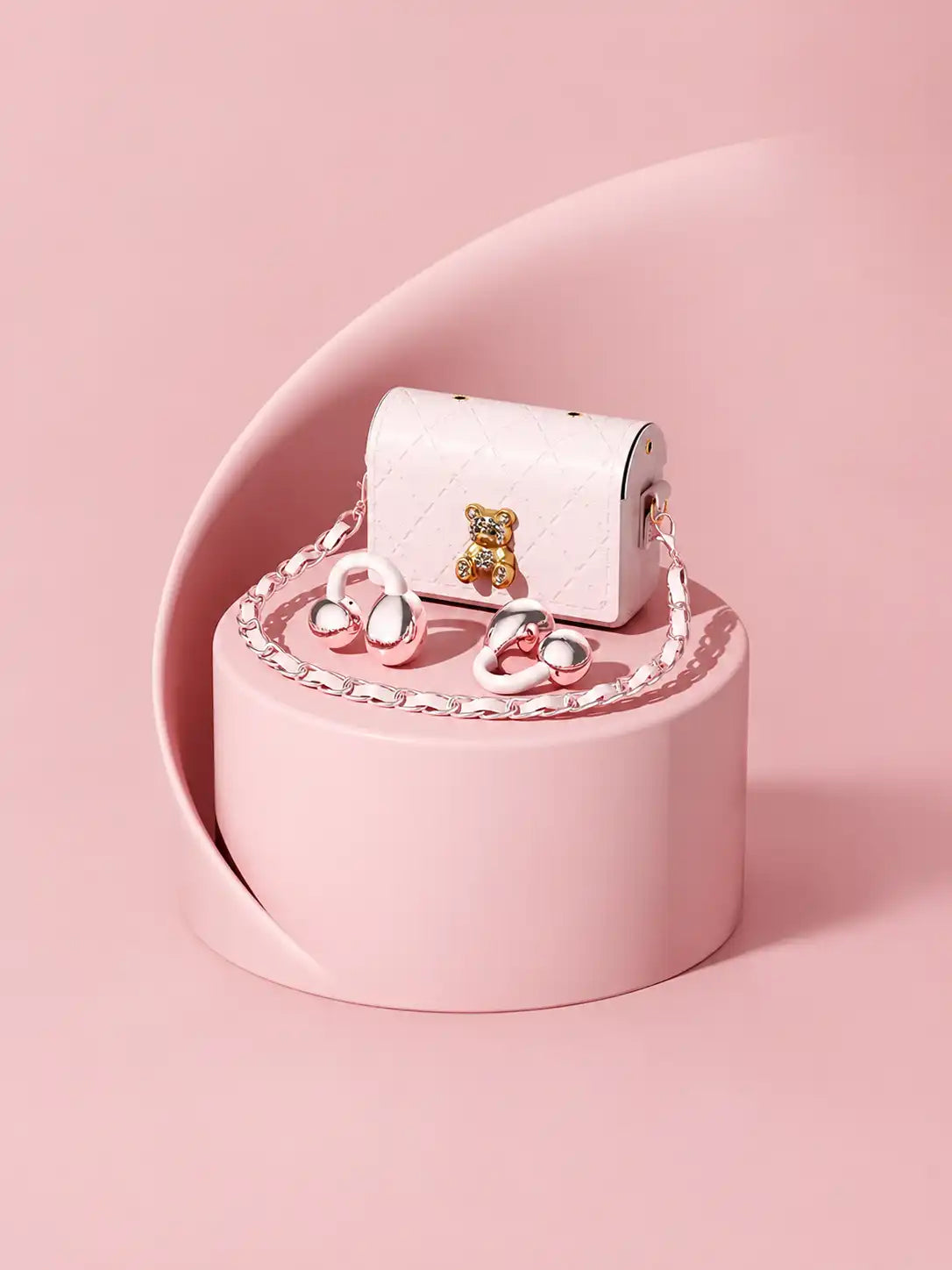 Q69 Ear Clip Wireless Earbuds, Bag Shape Case with Chain, Open Ear TWS, 72 Hours Total Playtime