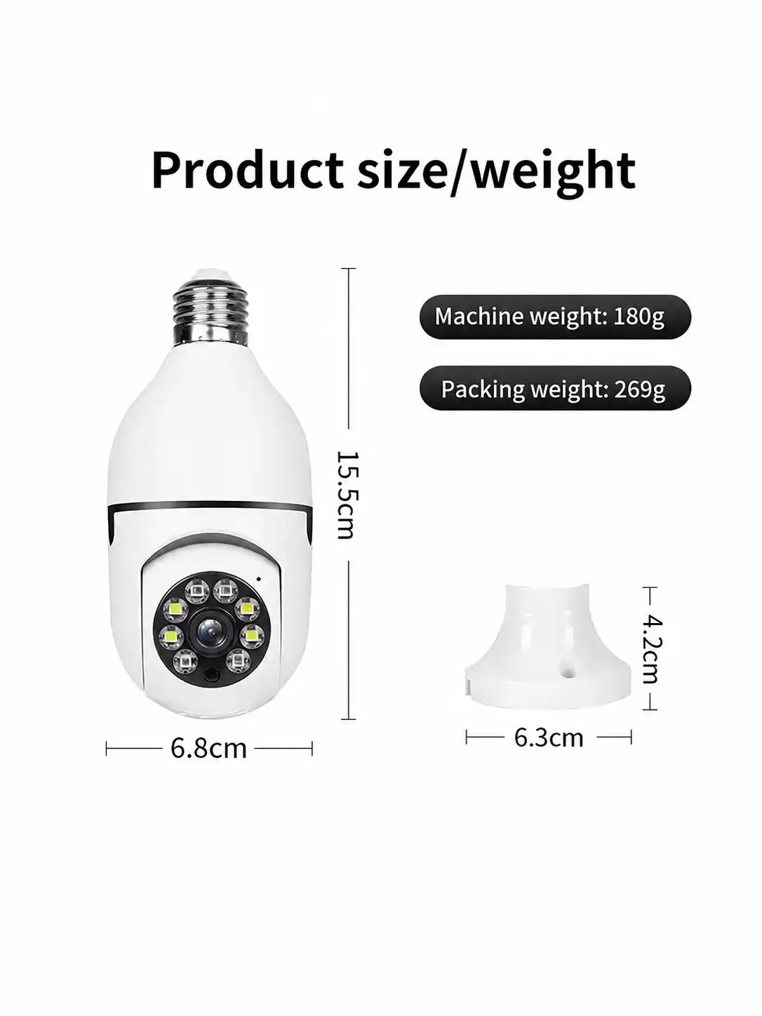 V380 WiFi Bulb Camera with 360° View and Night Vision for Home Security