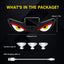 LED Light Up Car Window Sticker, Glowing Eyes Decal, Solar and USB-C Powered, Assorted Designs
