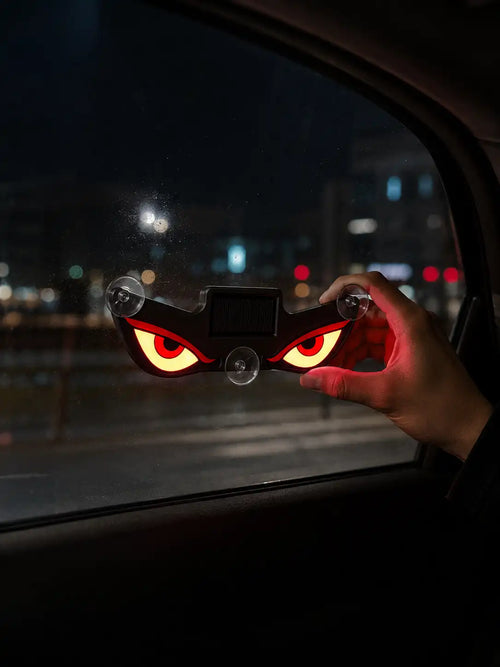 LED Light Up Car Window Sticker, Glowing Eyes Decal, Solar and USB-C Powered, Assorted Designs